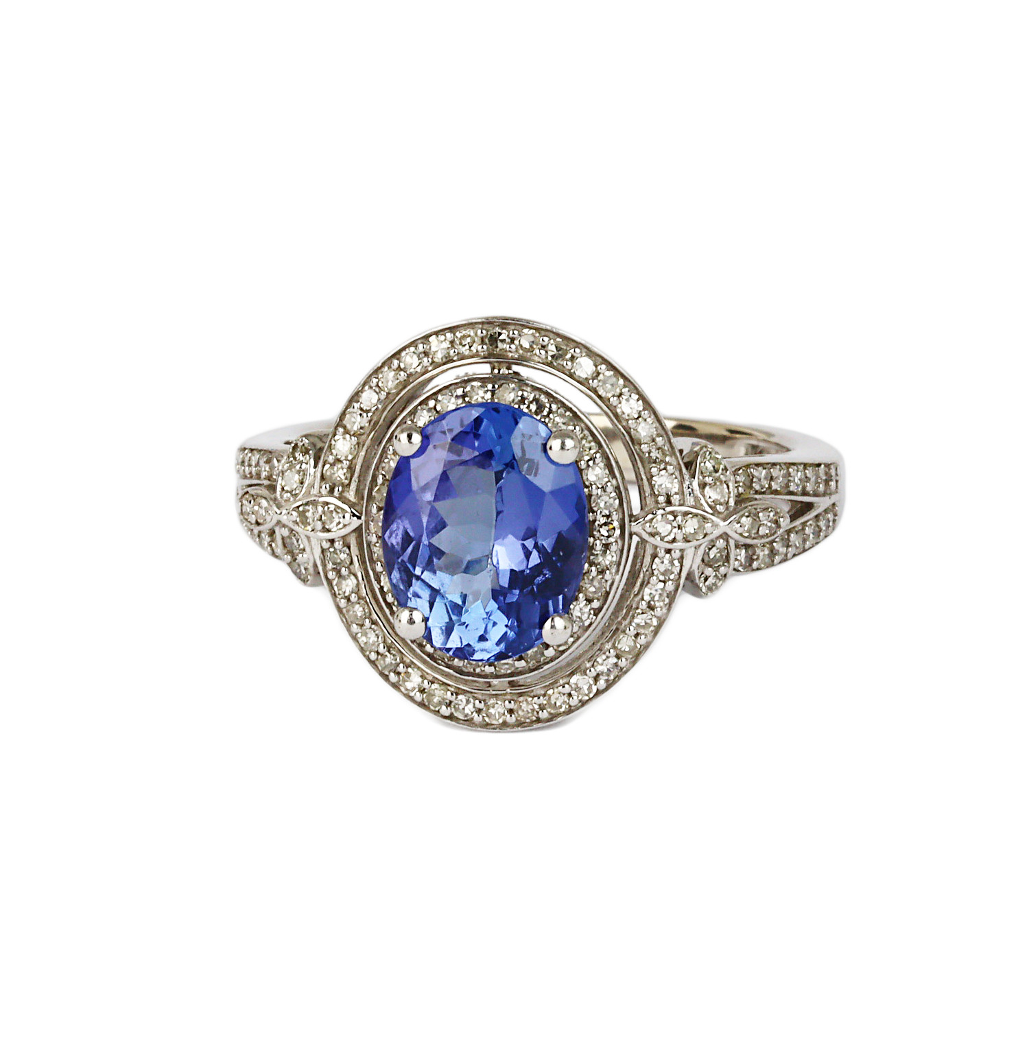 Gallery image of this Women’s 14k White Gold Diamond, Tanzanite Ring