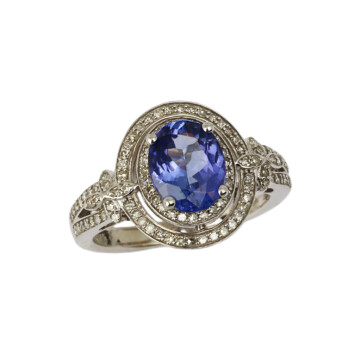 Featured image of this Women’s 14k White Gold Diamond, Tanzanite Ring