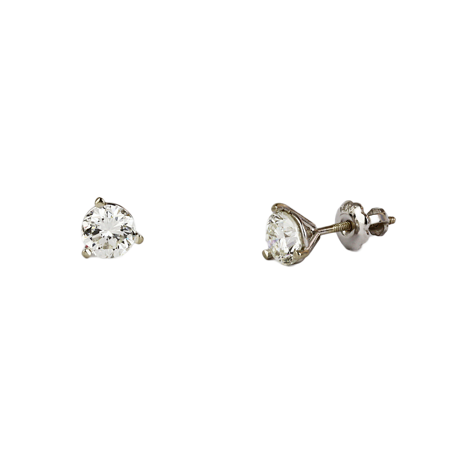 Gallery image of this Women’s 14k White Gold Diamond Stud Earrings EGL Cert