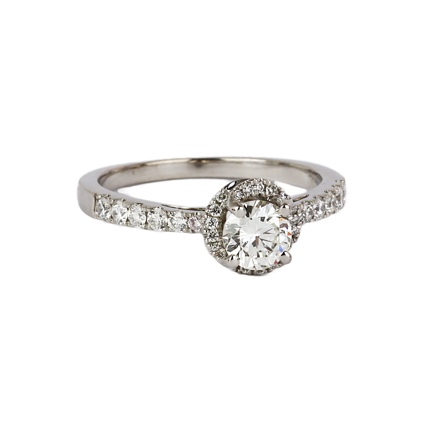 Gallery image of this Women’s 14k White Gold Diamond Bridal Ring GIA Cert