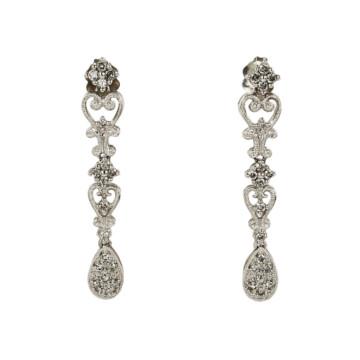 Featured image of this Women’s 14k White Gold Diamond Dangle Earrings