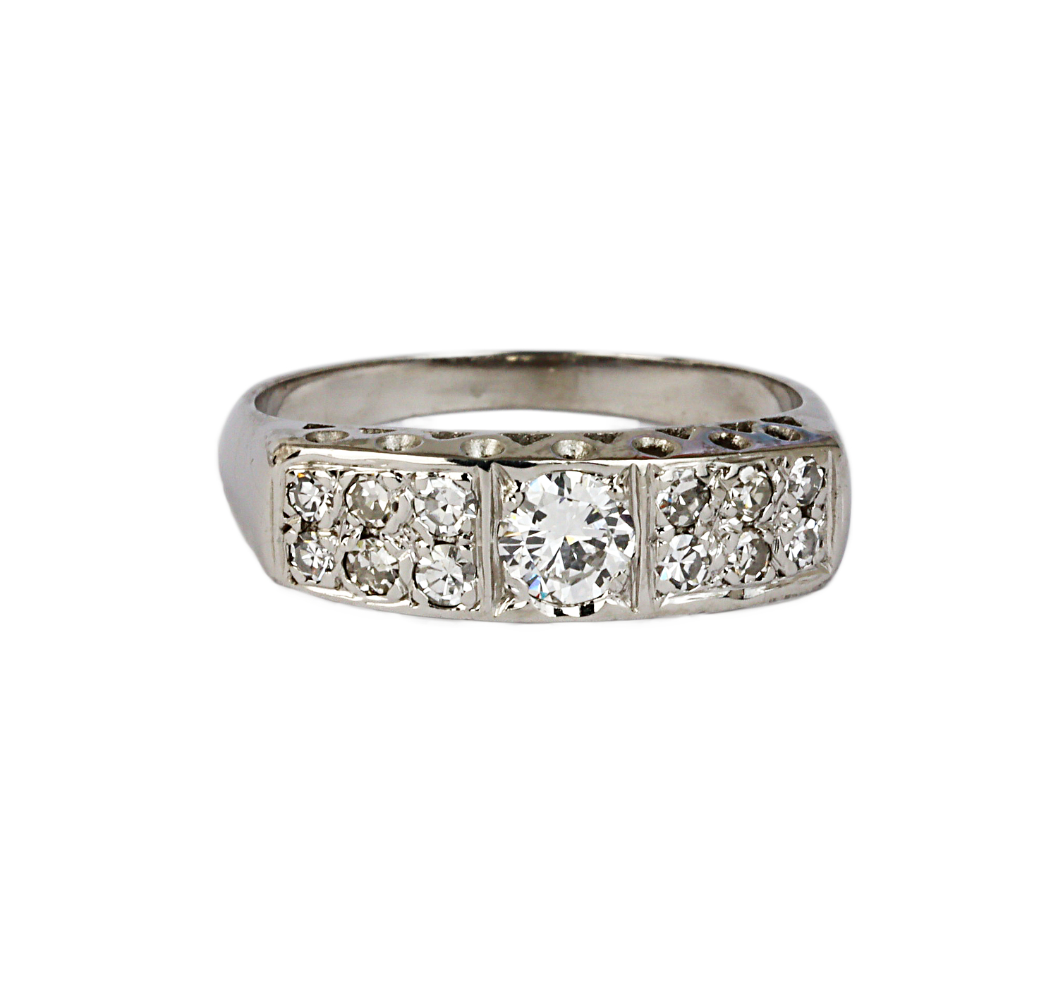 Gallery image of this Vintage Women’s 14k White Gold Diamond Ring
