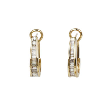 Featured image of this Women’s 14k Yellow Gold Diamond Hoop Earrings