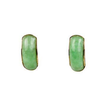 Featured image of this Women’s 14k Yellow Gold Jade Stud Earrings