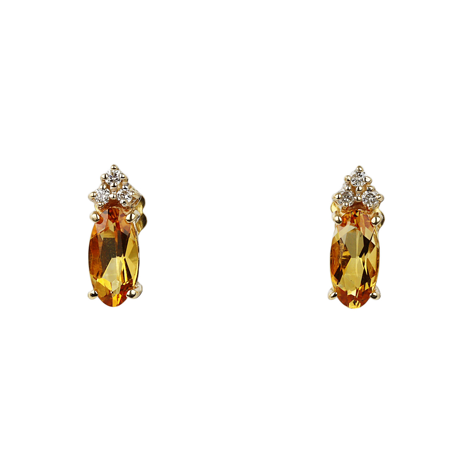 Featured image of this Women’s 14k Yellow Gold Citrine, Diamond Stud Earrings