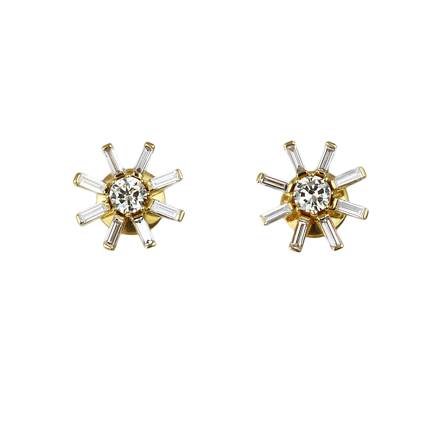 Featured image of this Women’s 18k Yellow Gold Diamond Snowflake Stud Earrings