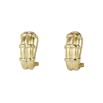Featured image of this Women’s 14k Yellow Gold Diamond Half Hoop Earrings