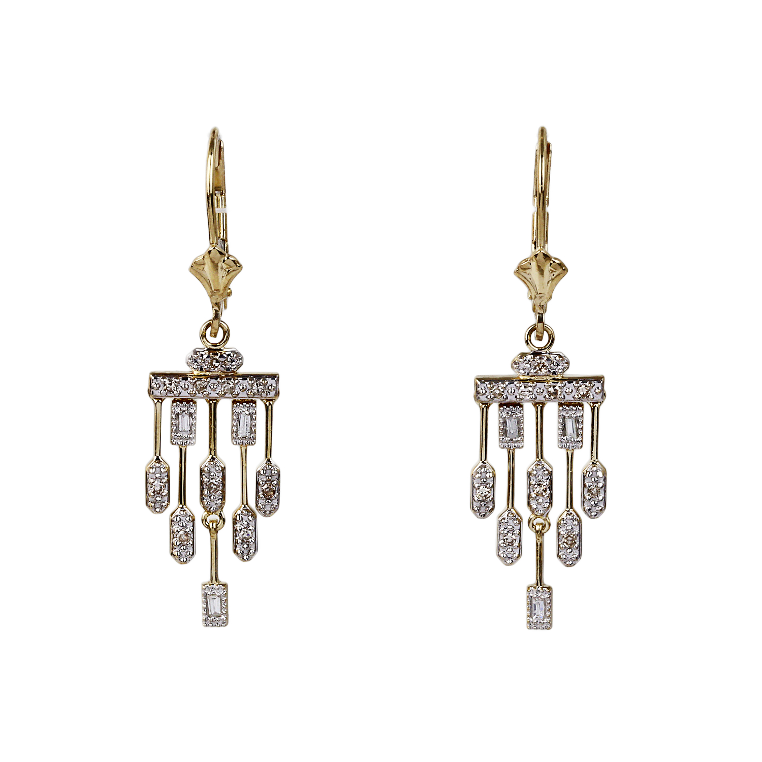 Featured image of this Women’s 14k Yellow Gold Diamond Dangle Earrings