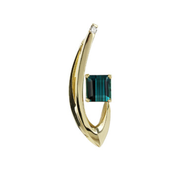 Featured image of this Women’s 14k Yellow Gold Diamond, Tourmaline Pendant