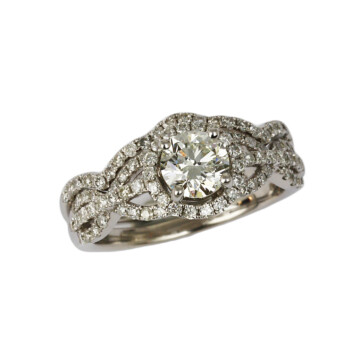 Featured image of this Women’s 14k White Gold Diamond Bridal Size 6.5 Ring Set EGL Cert