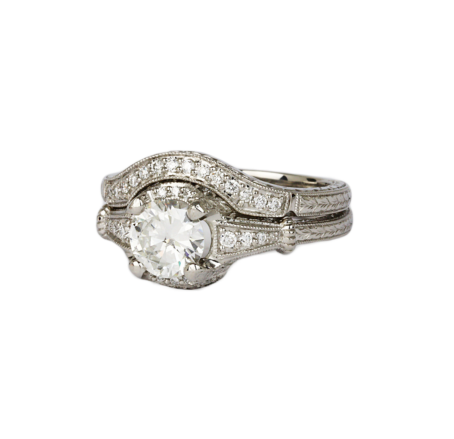 Gallery image of this Women’s Platinum Diamond Bridal Size 6.25 Ring EGL Cert