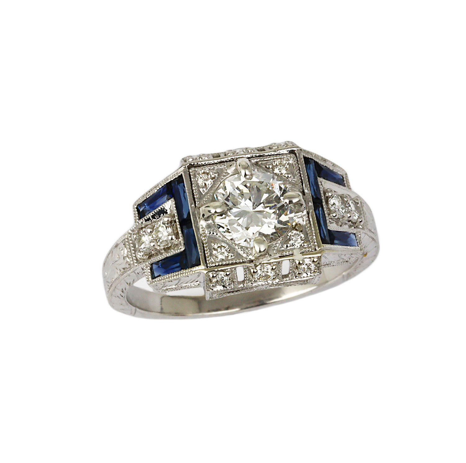 Featured image of this Women’s 14k White Gold, Diamond, Sapphire Size 6.5 Ring EGL Cert
