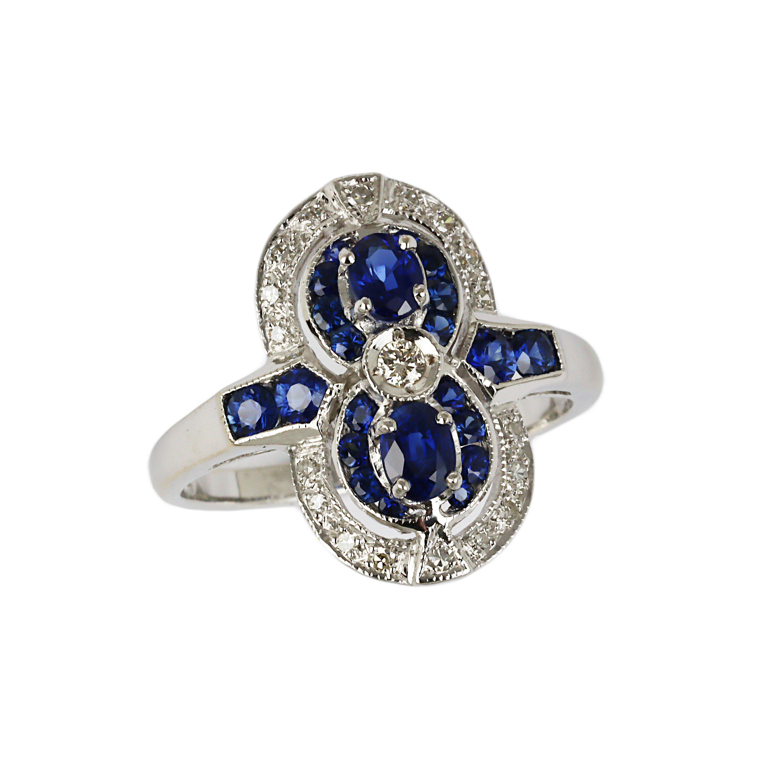 Featured image of this Women’s 14k White Gold Diamond, Sapphire Size 6.75 Ring