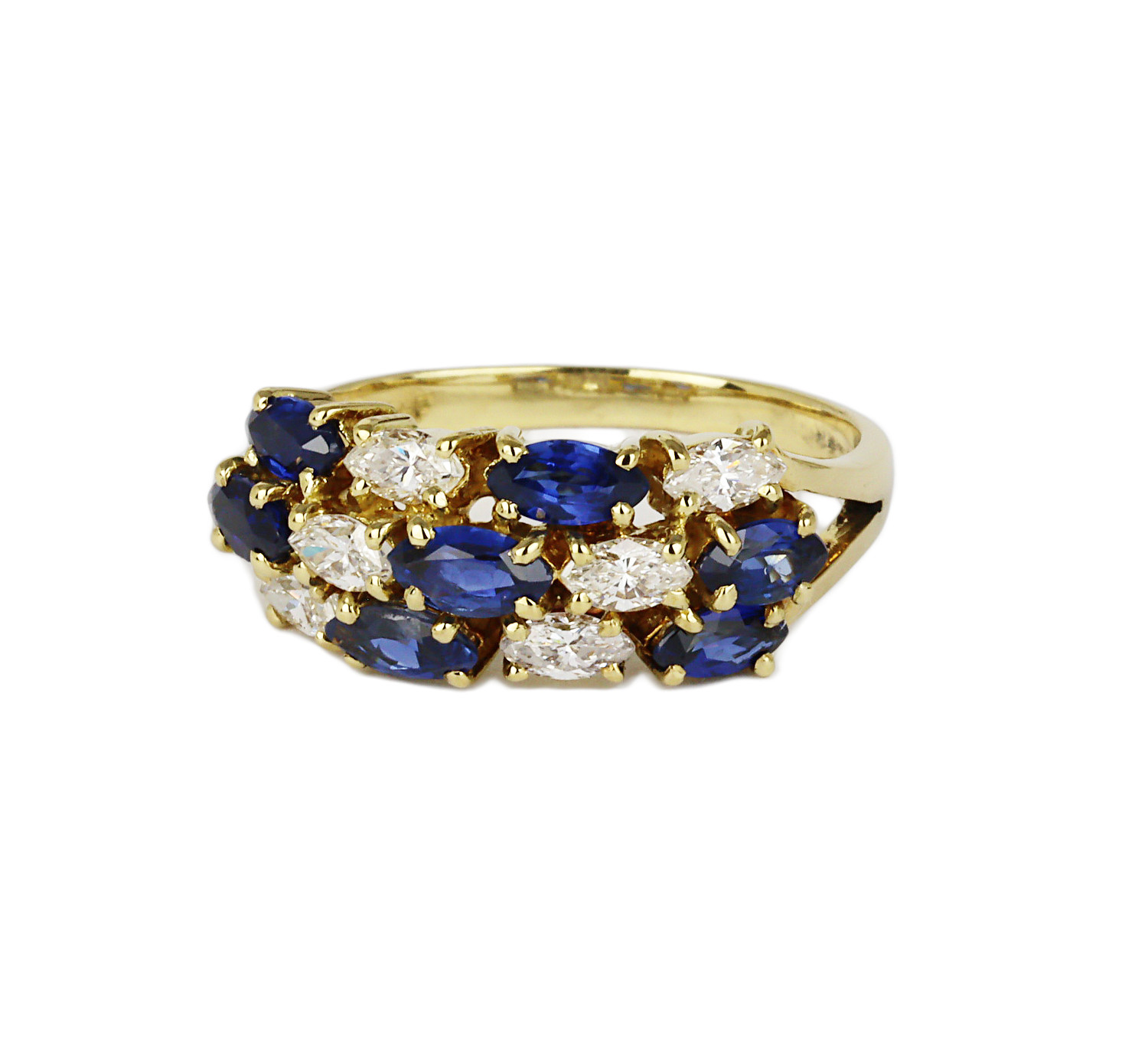 Gallery image of this Women’s 18k Yellow Gold Diamond, Sapphire Size 5.75 Ring