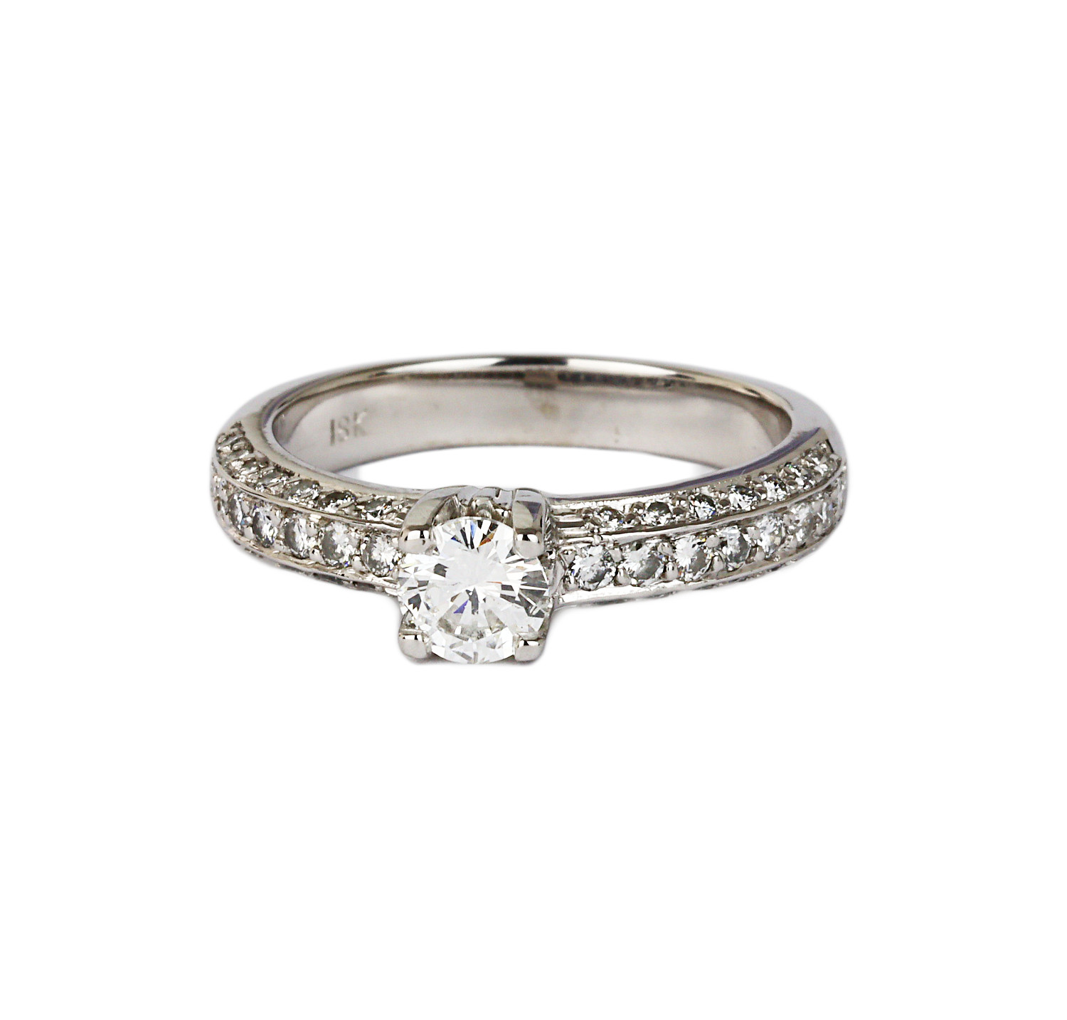 Gallery image of this Women’s 18k White Gold Diamond Bridal Size 7.25 Ring