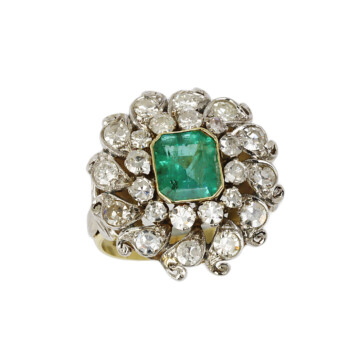 Featured image of this Women’s 14k Yellow Gold Diamond, Emerald Size 6.25 Ring
