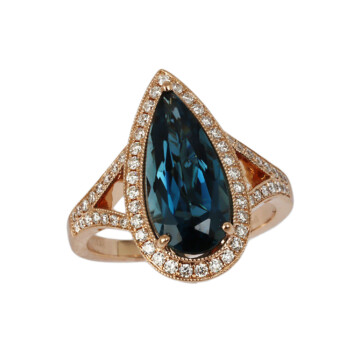 Featured image of this Women’s 14k Rose Gold Diamond, Blue Topaz Size 5.75 Ring