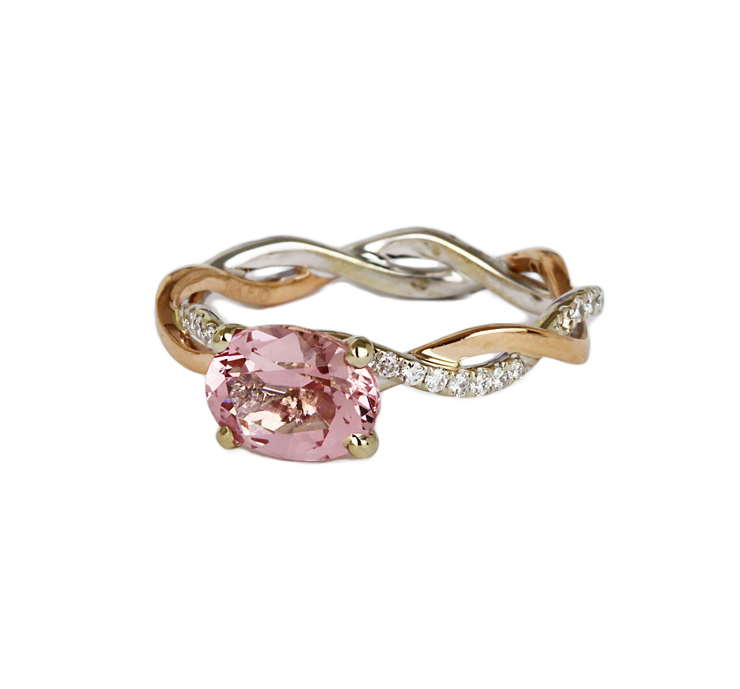 Gallery image of this Women’s 14k Rose Gold Diamond, Morganite Size 5.75 Ring