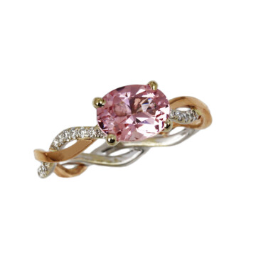 Featured image of this Women’s 14k Rose Gold Diamond, Morganite Size 5.75 Ring