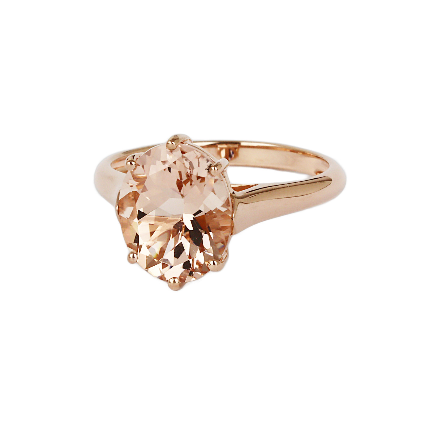 Gallery image of this Women’s 14k Rose Gold Morganite Size 6.75 Ring