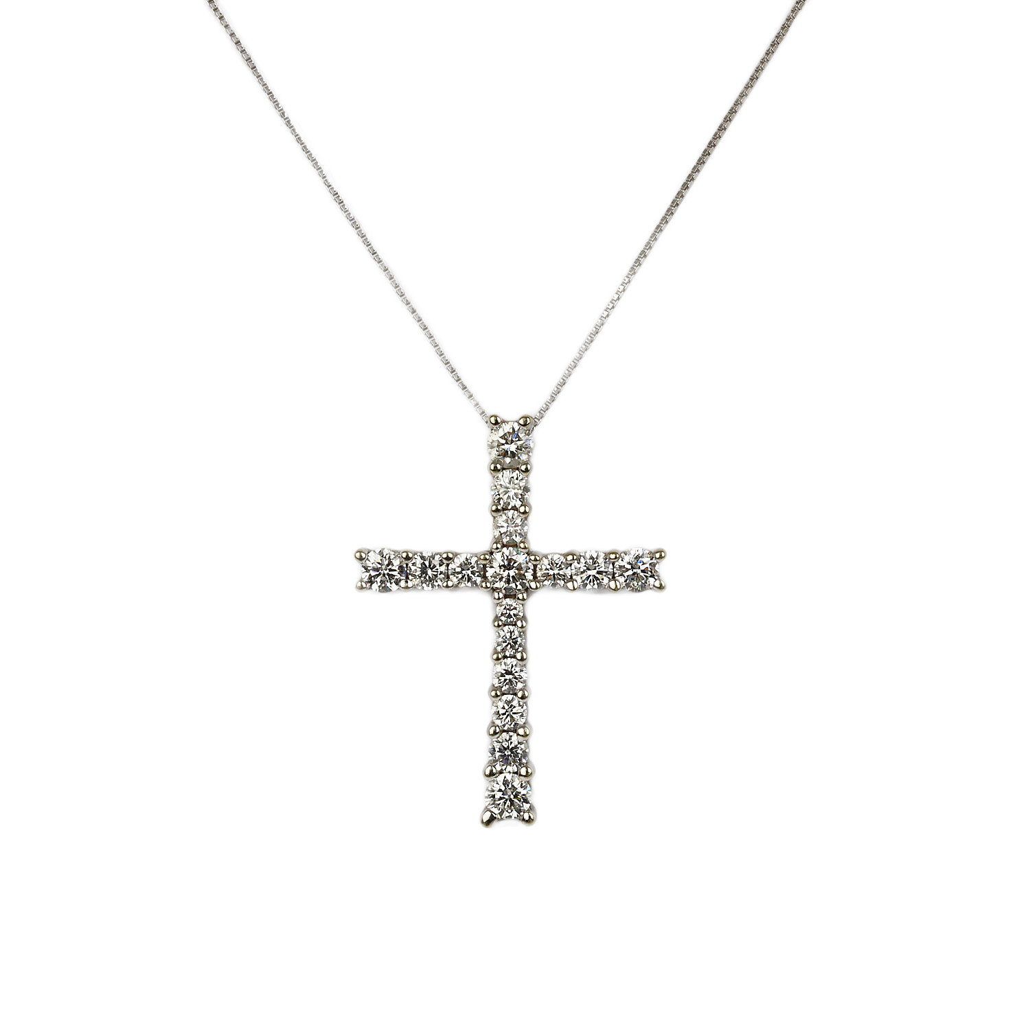 Featured image of this Women’s 14k White Gold Diamond Cross Necklace