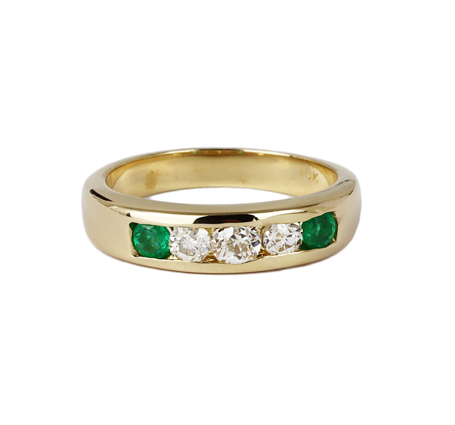 Gallery image of this Women’s 14k Yellow Gold Diamond, Emerald Ring Size 6