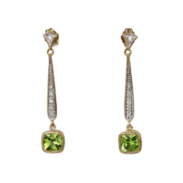 Featured image of this Women’s 14k Yellow Gold, Citrine, Diamond Dangle Earrings