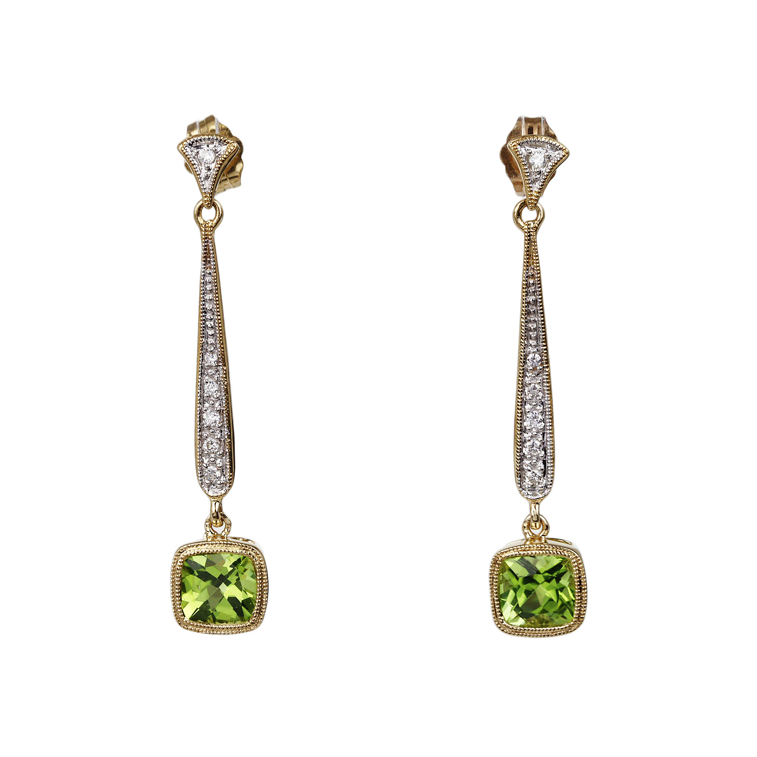 Featured image of this Women’s 14k Yellow Gold, Citrine, Diamond Dangle Earrings