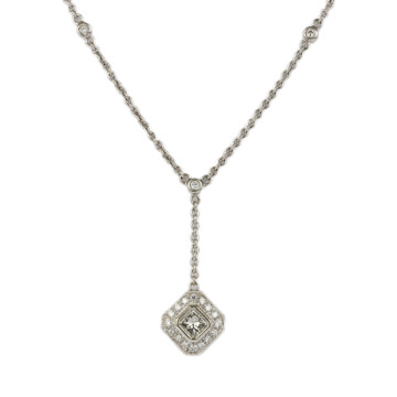 Featured image of this Women’s 14k White Gold Diamond Station Necklace