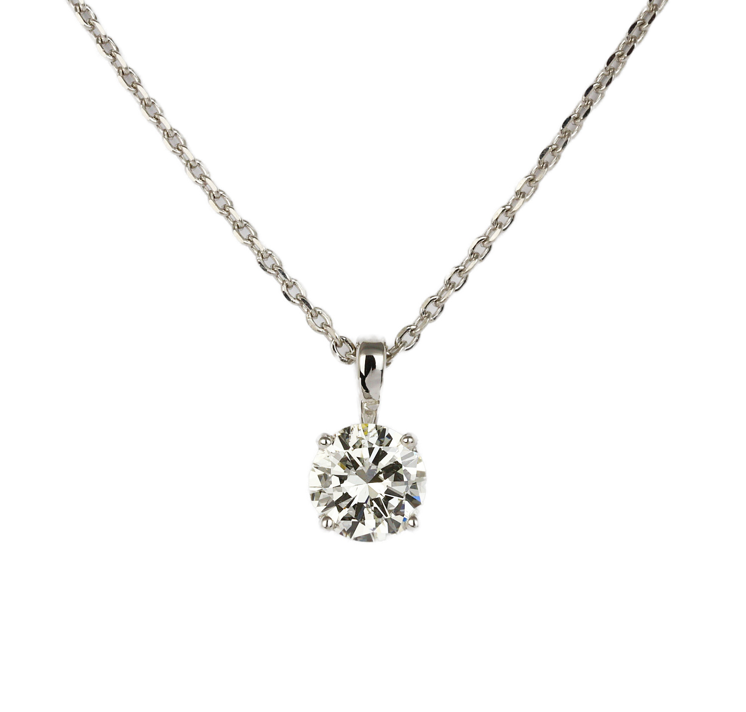 Featured image of this Women’s 14k White Gold Diamond Solitaire Necklace