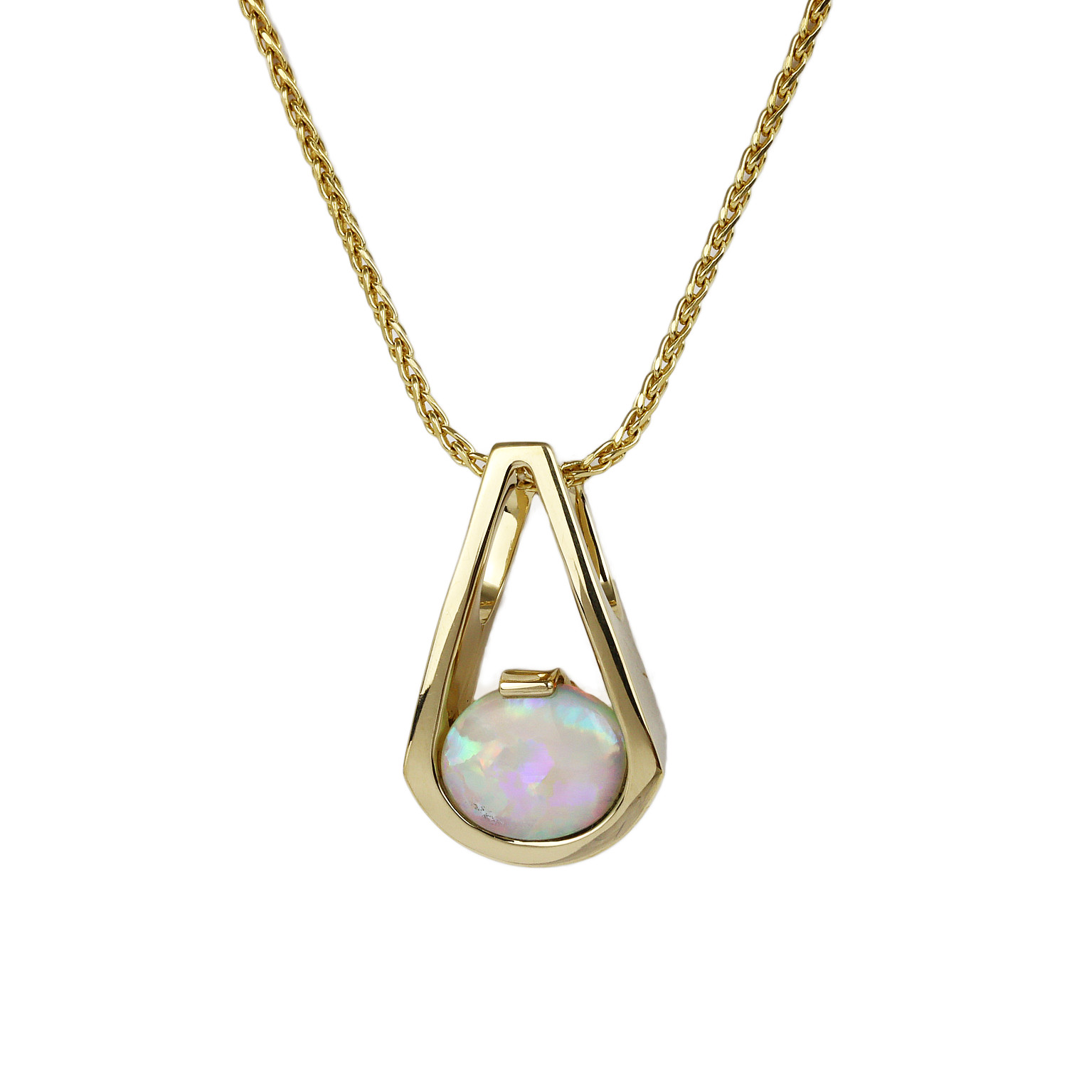 Featured image of this Women’s 14k Yellow Gold Opal Necklace