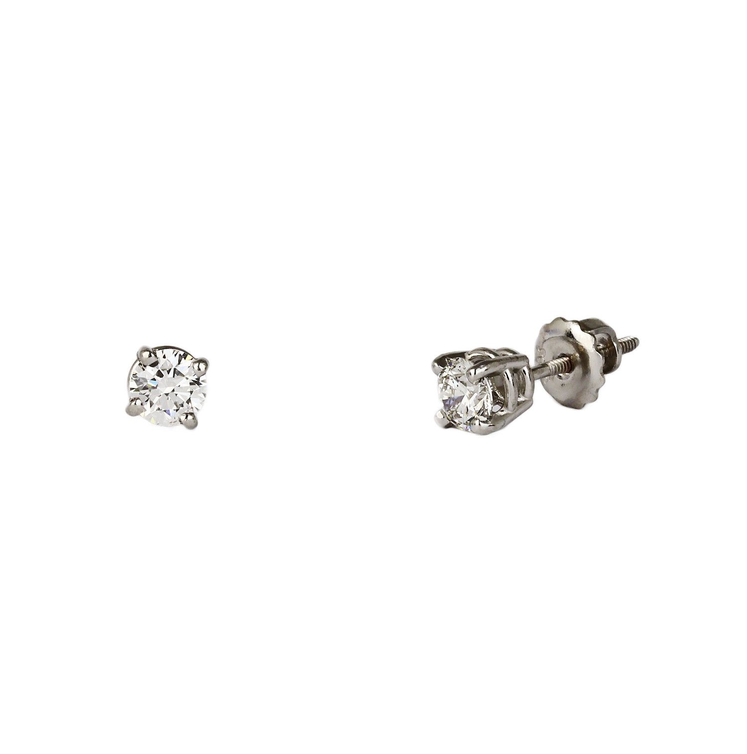 Gallery image of this Women’s Platinum Diamond Stud Earrings