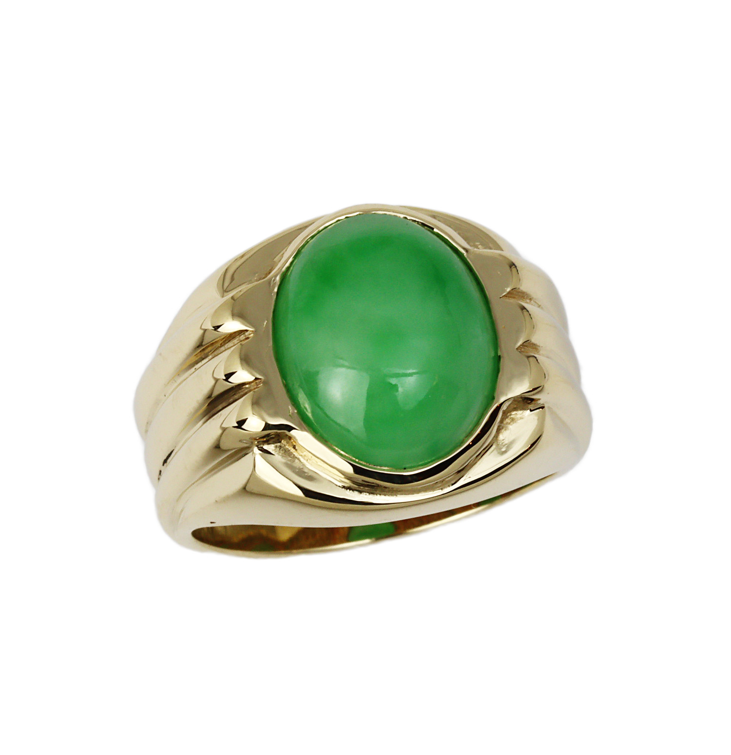 Featured image of this Women’s 14k Yellow Gold Jade Ring Size 6.5