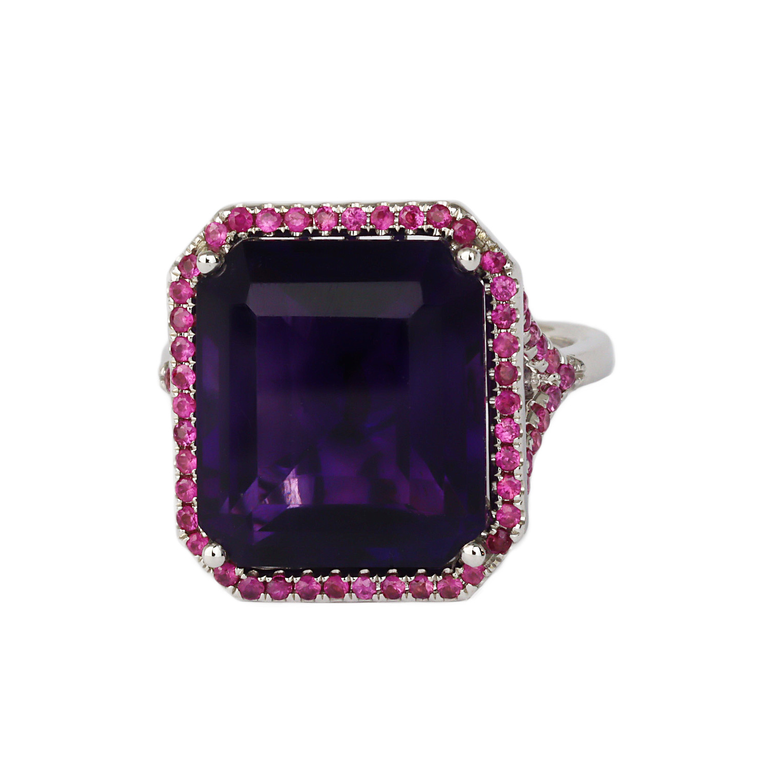Gallery image of this Women’s 14k White Gold Amethyst, Sapphire Ring Size 6