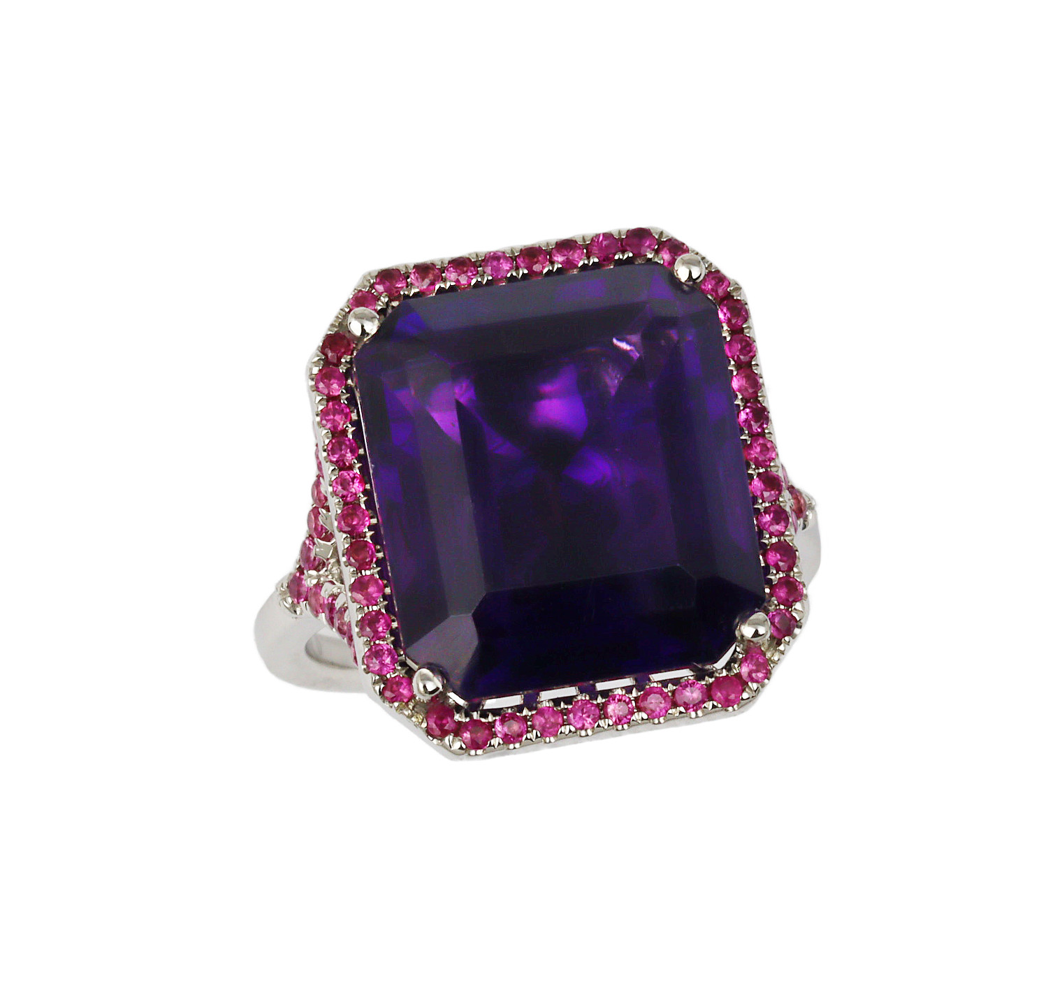 Featured image of this Women’s 14k White Gold Amethyst, Sapphire Ring Size 6