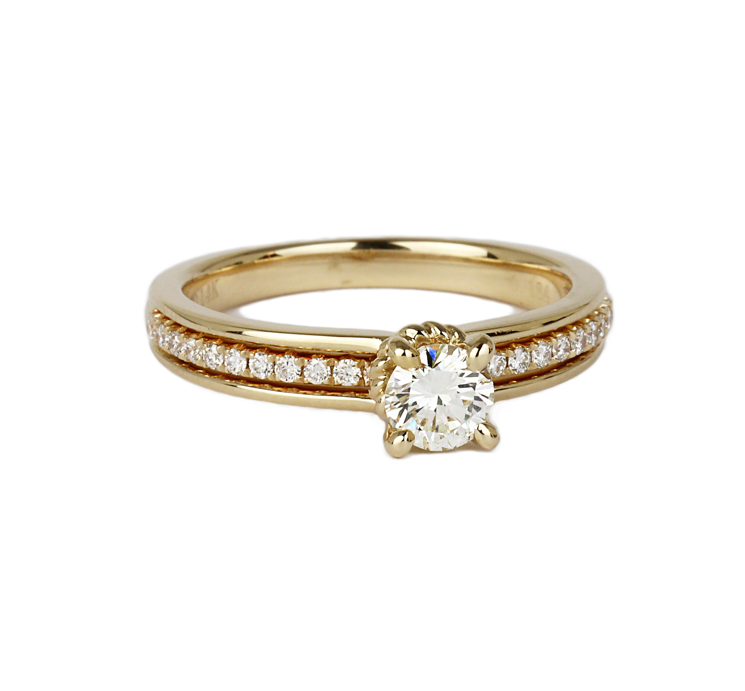 Gallery image of this Women’s 14k Yellow Gold Diamond Bridal Ring Size 6.75 EGL Cert