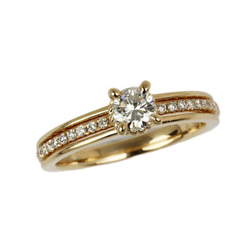 Featured image of this Women’s 14k Yellow Gold Diamond Bridal Ring Size 6.75 EGL Cert