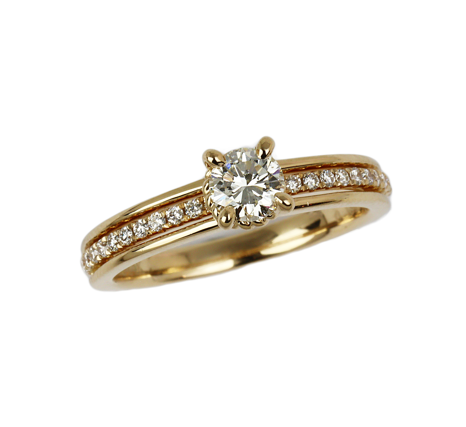 Featured image of this Women’s 14k Yellow Gold Diamond Bridal Ring Size 6.75 EGL Cert