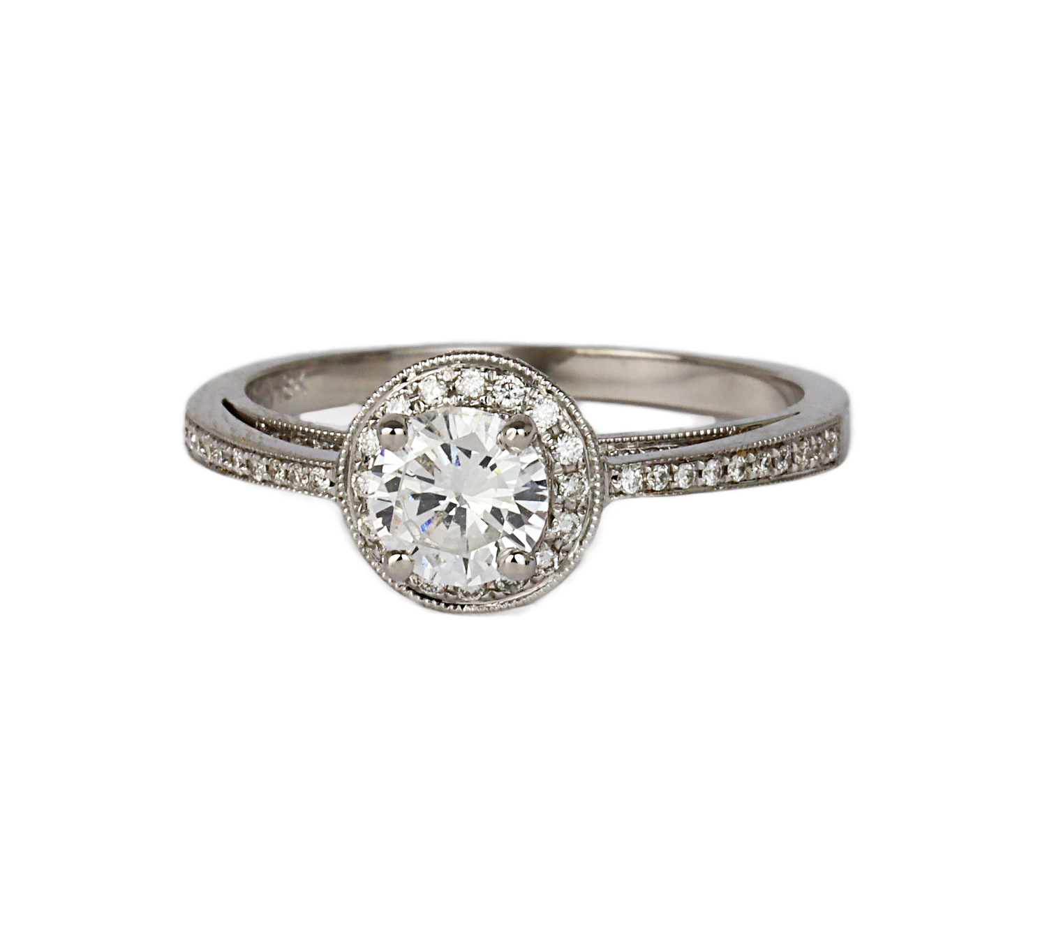 Gallery image of this Fischer Women’s 18k White Gold Diamond Bridal Ring Size 6.5 EGL Cert