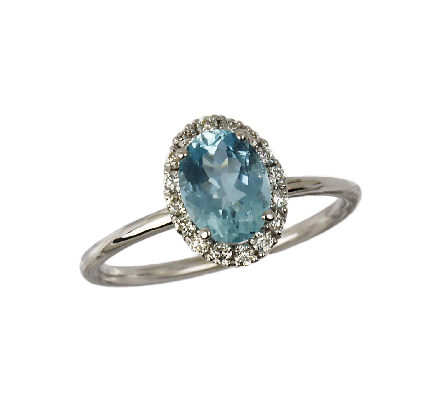 Featured image of this Women’s 14k White Gold Aquamarine, Diamond Ring Size 6.5