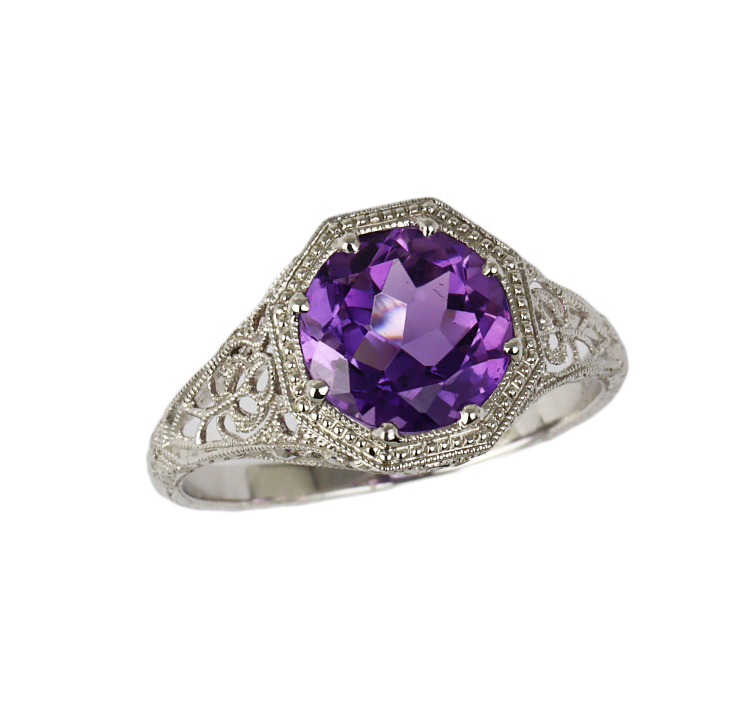 Featured image of this Women’s 14k White Gold Amethyst Ring Size 6.5