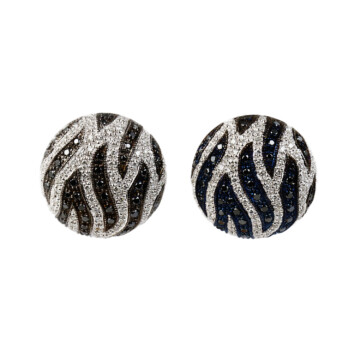 Featured image of this Women’s 14k White Gold, Black & Clear Diamond Earrings