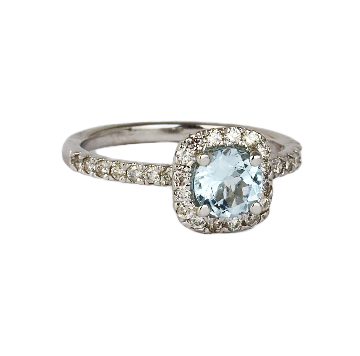 Gallery image of this Women’s 14k White Gold Diamond, Topaz Ring Size 6.25