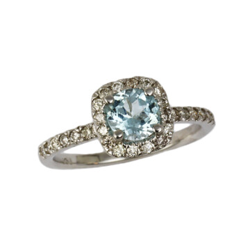 Featured image of this Women’s 14k White Gold Diamond, Topaz Ring Size 6.25
