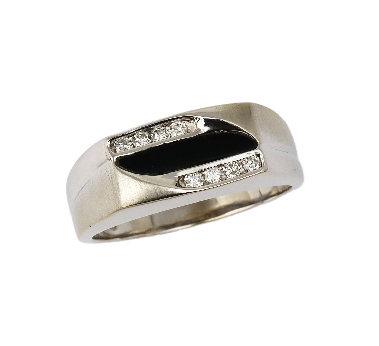 Featured image of this Men’s 14k White Gold Diamond, Onyx Ring Size 11