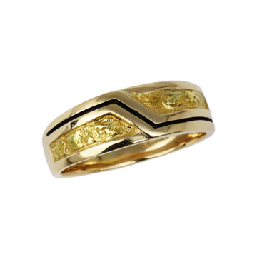 Featured image of this Men’s 14k Yellow Gold Nat Nugget Ring Size 8.25