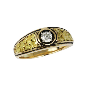Featured image of this Men’s 14k Yellow Gold Diamond, Nat Nuggets Ring Size 11.75