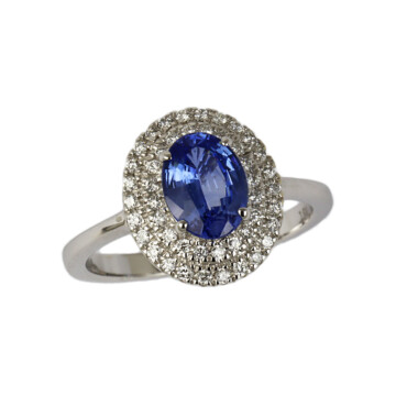 Featured image of this Women’s 18k White Gold Diamond, Sapphire Ring Size 7