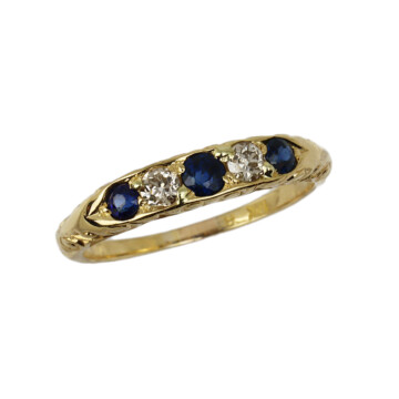 Featured image of this Women’s 18k Yellow Gold Diamond, Sapphire Ring Size 6.5
