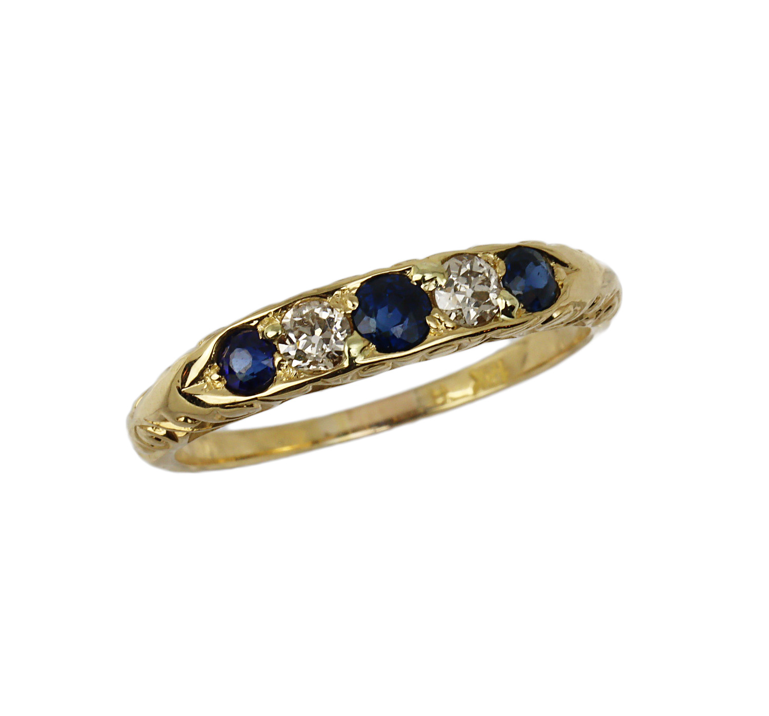 Featured image of this Women’s 18k Yellow Gold Diamond, Sapphire Ring Size 6.5